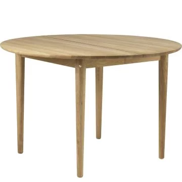 C62_Bjørk_Ø115cm_rozkładany_stół_drewniany_okrągły_naturalny_dąb_FDB_Mobler_ilumia