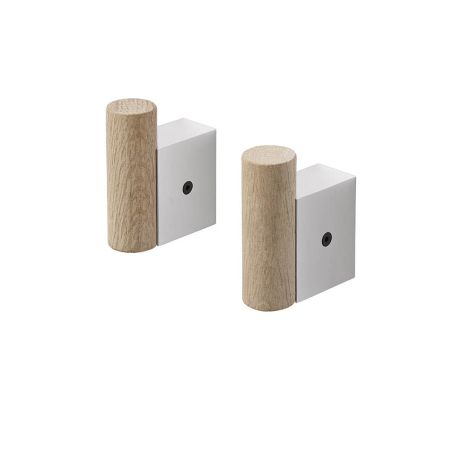 Attach zestaw 2 wieszaków naturalny dąb- aluminium Muuto ilumia