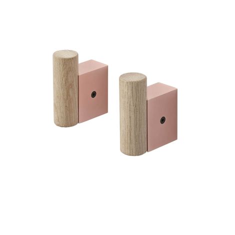 Attach zestaw 2 wieszaków- naturalny dąb różowy-Muuto-ilumia
