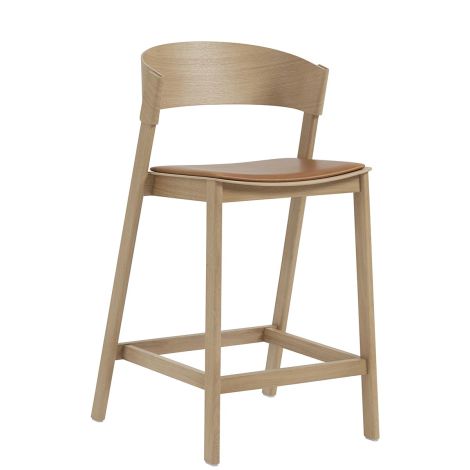 Cover_stołek_barowy_65cm_skóra _koniak_dąb_Muuto_ilumia