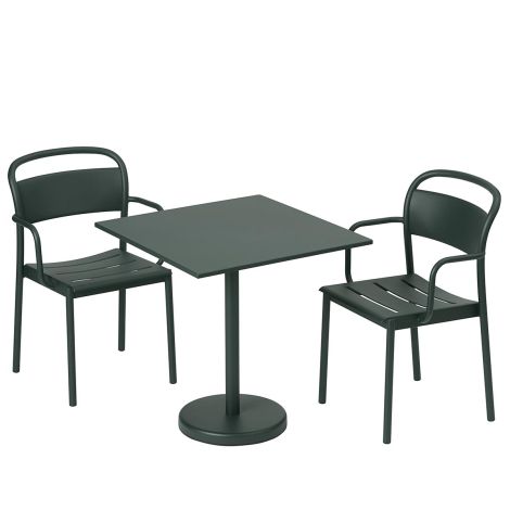 Linear-steel-armchair-cafe-table-70x70-h73-dark-green-Muuto-ilumia