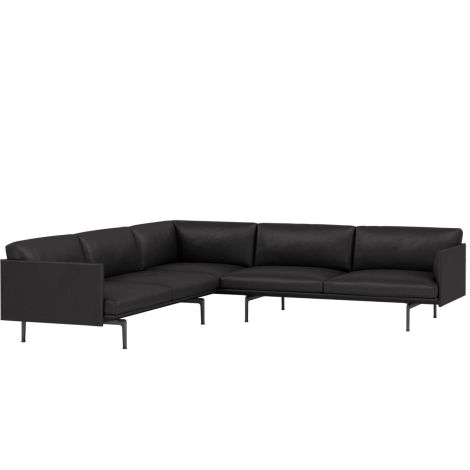 Outline-corner-sofa-black-Refine-leather-Muuto-ilumia