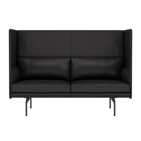 Outline-high-back-2-seater-Refine_Leather_Black-Muuto-ilumia