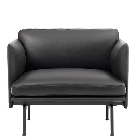 Outline_fotel_skóra_czarna_premium_Muuto_ilumia