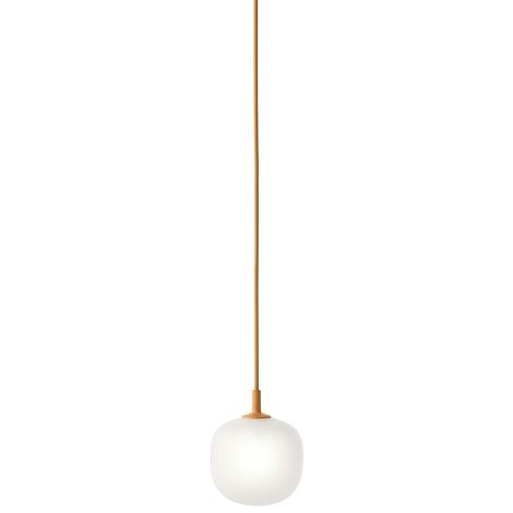 22422 Rime Ø12 Muuto - lampa wisząca z mlecznego szkła - biały przewód