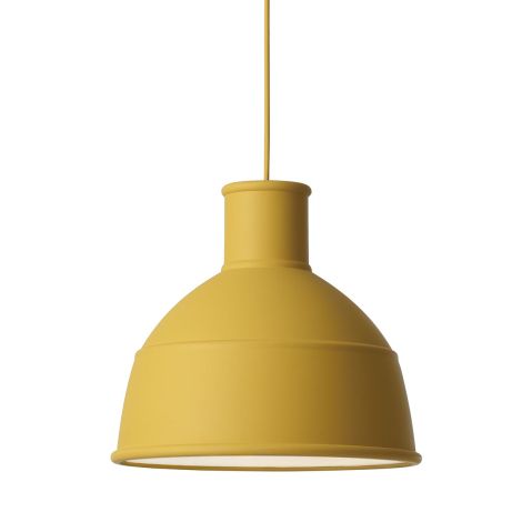 14208 Unfold Muuto musztardowa ponadczasowa lampa industrialna z silikonu