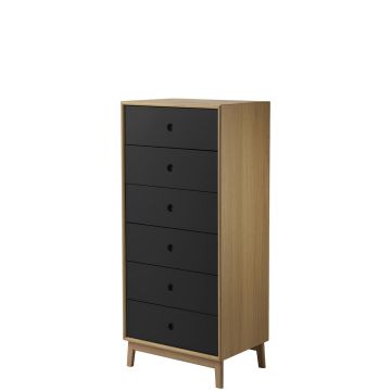 A87_komoda drewniana_6_szuflad_dąb_czarny_FDB_Mobler_ilumia