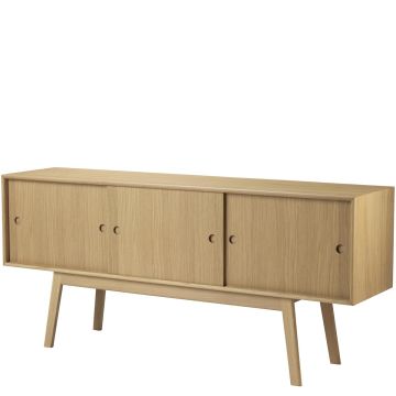 Butler_A85_duża_komoda_drewniana_z_przesuwnimi_drzwiczkami_dąb_FDB_Mobler_ilumia