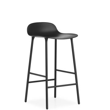 602776 Form czarny stołek barowy 65cm na stalowej podstawie ilumia