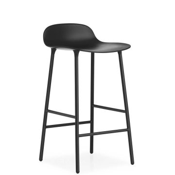 602776 Form czarny stołek barowy 65cm na stalowej podstawie ilumia