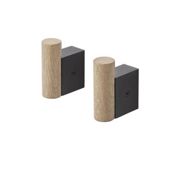 Attach zestaw 2 wieszaków naturalny dąb-czarny Muuto-ilumia