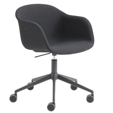 Fiber-armchair-swivel-castors-gaslift-remix-183-black-Muuto-muuto-ilumia