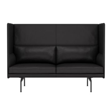 Outline-high-back-2-seater-Refine_Leather_Black-Muuto-ilumia