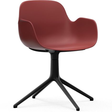 606115_Form_Armchair_Swivel_4L_Red_BlackAlu_Normann-Copenhagen-ilumia