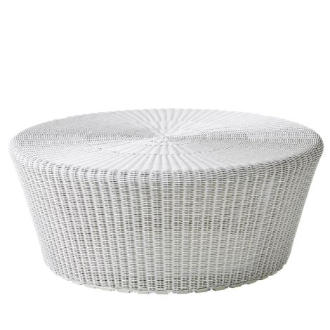 Cane-line KIngston Footstool, Side Table ø75cm White Grey 5349LG |Durable Outdoor Furniture on ilumia