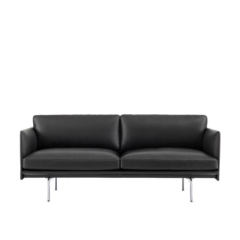 Outline-2-seater-black-Refine-leather-aluminum-muuto-ilumia