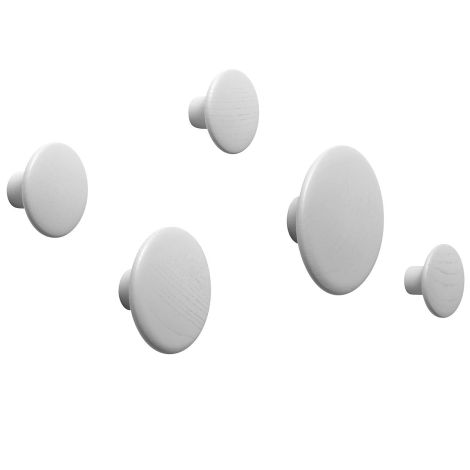 The Dots Wood Set - Grey w cenie PLN482.46 ilumia in MUUTO, READY TO SHIP, ACCESSORIES, Monthly Deals!, PROMOCJA MIESIĄCA, Lars Tornøe, HOOKS | HANDLES
