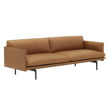 Outline-3-seater-Cognac-Refine-front-Muuto-ilumia