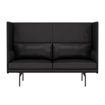 Outline-high-back-2-seater-Refine_Leather_Black-Muuto-ilumia