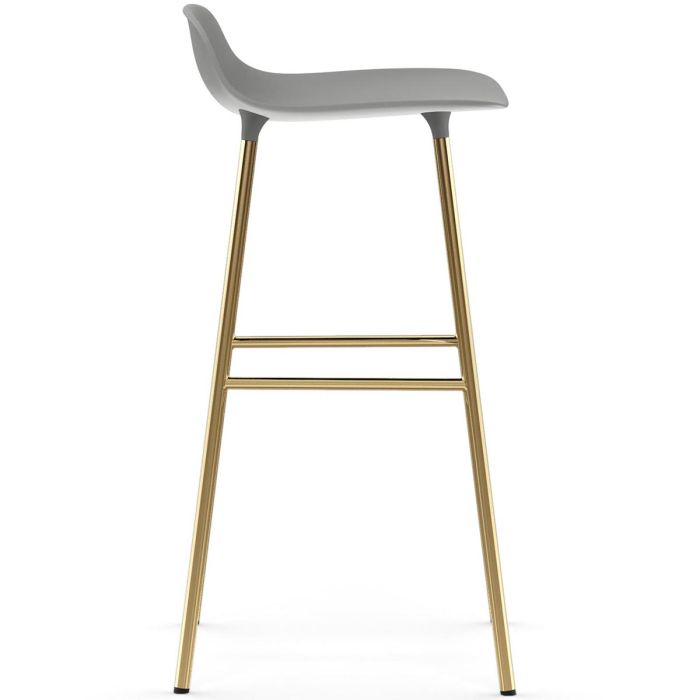 Form Barstool 75cm Brass - Grey