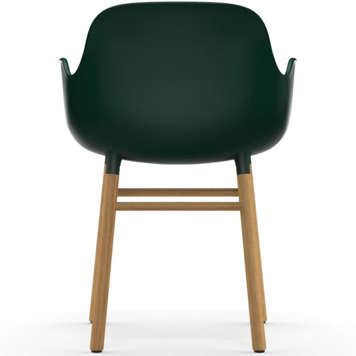 Form Armchair Wood Base - Green/ Oak