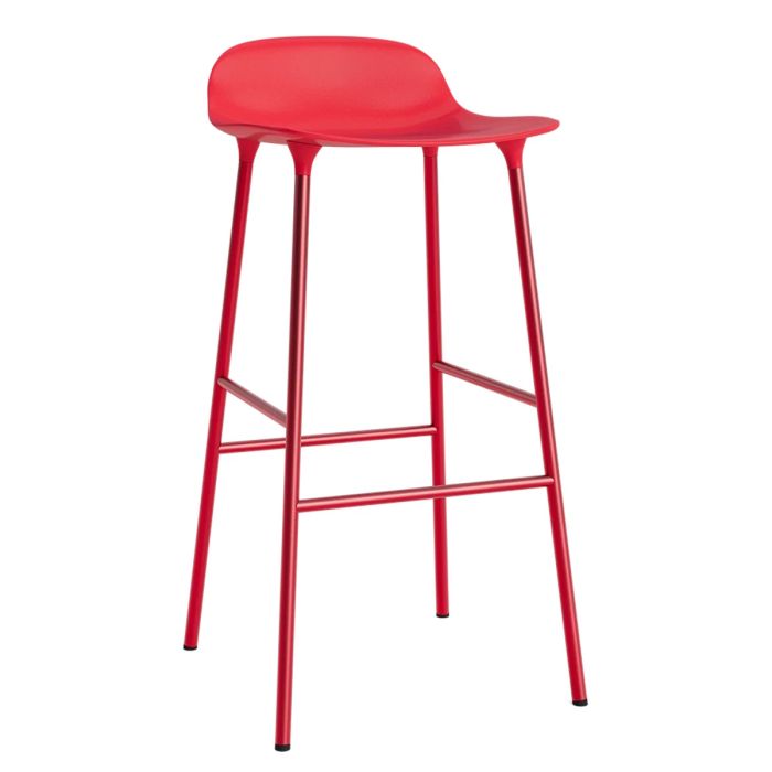Form Barstool 75cm Steel - Red w cenie PLN1,197.68 ilumia in NORMANN COPENHAGEN, FURNITURE, Promotion of the Month - January 2022, CHAIRS | ARMCHAIRS, COUNTER STOOLS | BAR STOOLS