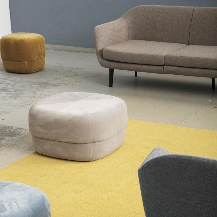 Circus Pouf Large, Velour Upholstery- Yellow