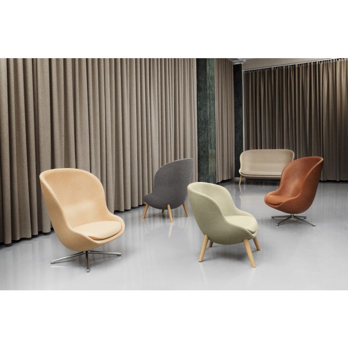 Hyg Lounge Chair Low Swivel- Camira Synergy/ Aluminum 