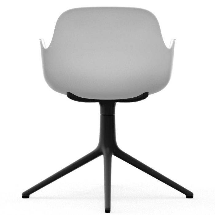 Form Armchair Swivel - White / Black Alu