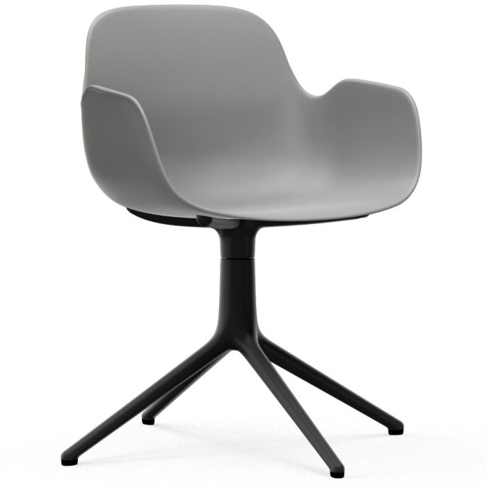 606111_Form_Armchair_Swivel_4L_Grey_BlackAlu_Normann-Copenhagen-ilumia