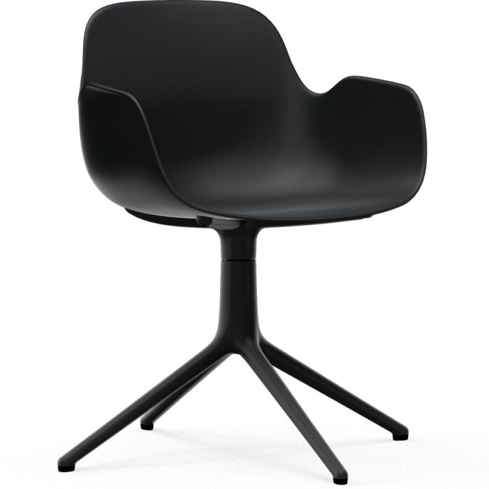 606112_Form_Armchair_Swivel_4L_Black_BlackAlu_Normann-Copenhagen-ilumia