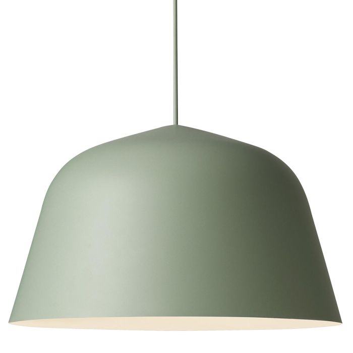 26023 Ambit 40cm Linear And Rounded Shapes Pendant Lamp - Dusty Green