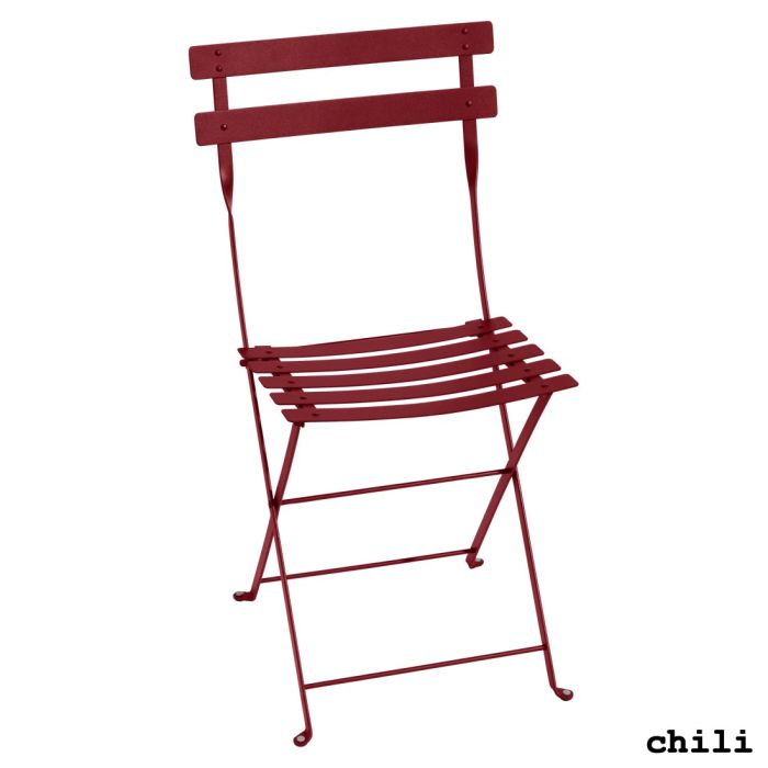 Fermob Bistro Folding Metal Chair- Chili- 010143 | Outdoor Furniture from ilumia