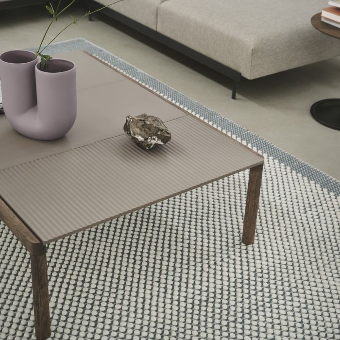 Couple Large Coffee Table with ceramic top 120x84,5cm- Sand/ Oak