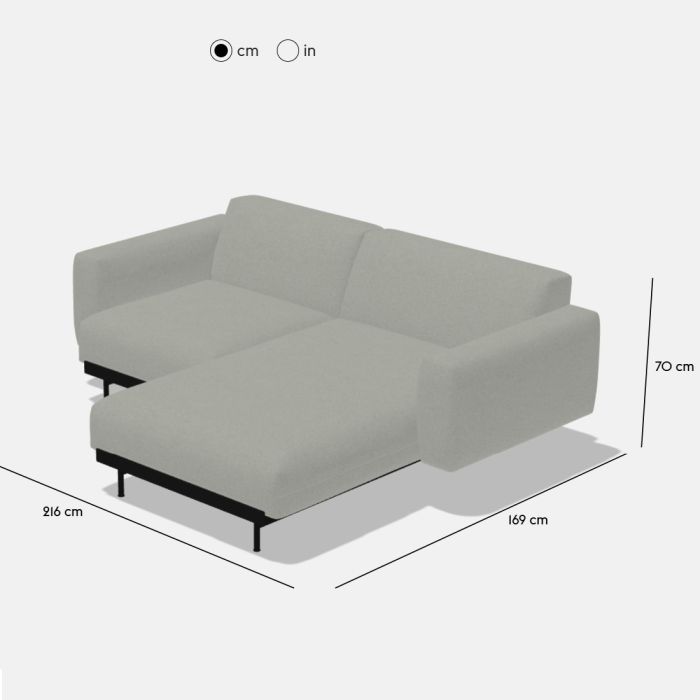 In Situ Sofa Modułowa 2- osobowa z Szezlongiem - - ilumia