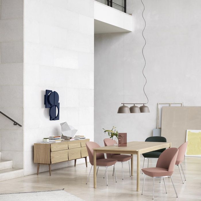 Oslo-side-chair-linear-table-oak-reflect-sideboard-ambit-rail-lamp-Muuto-ilumia
