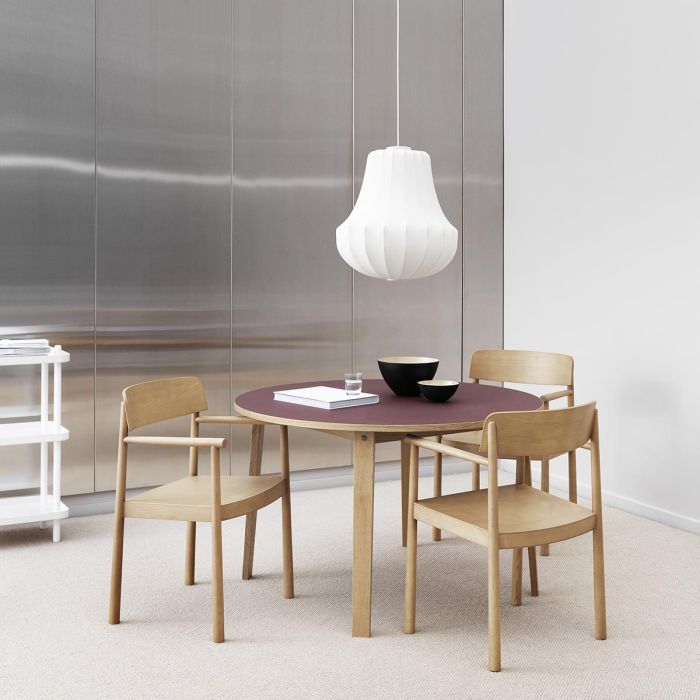 Slice Table Ø95cm- Oak/ Beige Linoleum