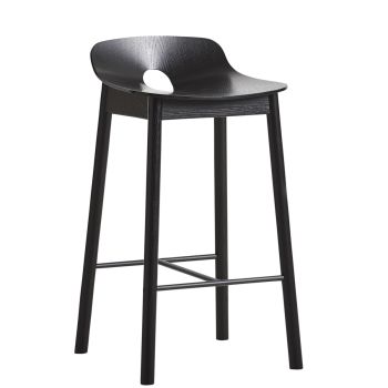 Mono WOUD Stołek Barowy 65cm - Czarny | Drewniane Stołki Barowe, Hokery w ilumia.pl
