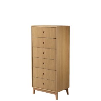 A87_komoda drewniana_6_szuflad_dąb_FDB_Mobler_ilumia