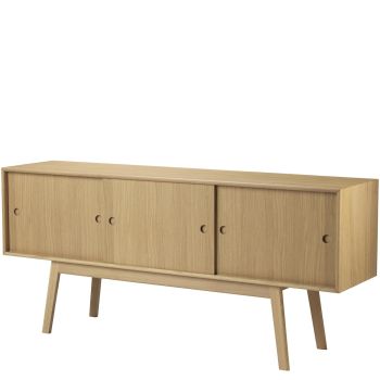 Butler_A85_duża_komoda_drewniana_z_przesuwnimi_drzwiczkami_dąb_FDB_Mobler_ilumia