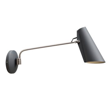 Birdy lampa ścienna z długim ramieniem- szary. stal Northern ilumia