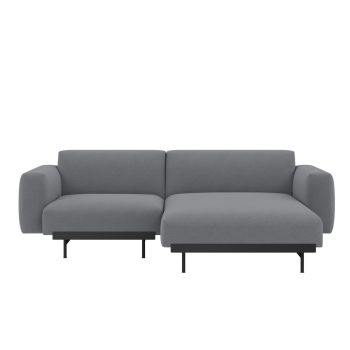 In Situ Muuto Modular Sofa Longue 2-seater - DarkGrey, Ocean-80 |Designer Sofas on ilumia