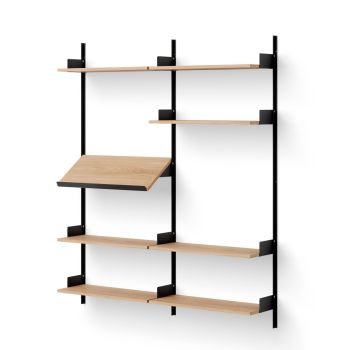 regał_ścienny_z_półką_na_czasopisma_dąb_czarny_New_Works_ilumia