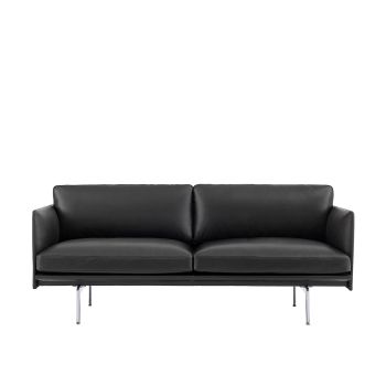 Outline-2-seater-black-Refine-leather-aluminum-muuto-ilumia