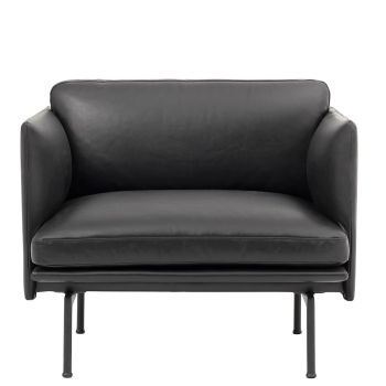 Outline_fotel_skóra_czarna_premium_Muuto_ilumia