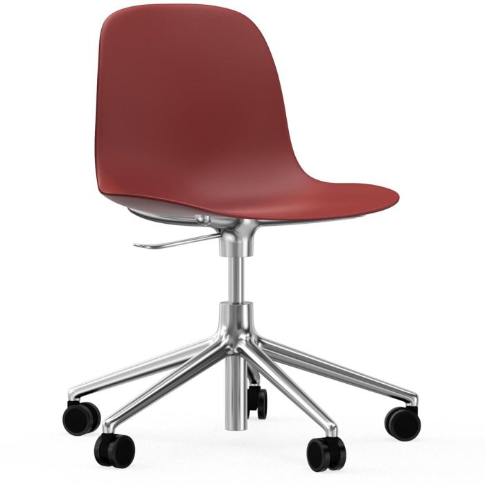 606045_Form_Chair_Swivel_5W_Gaslift_Red_Alu_Normann_Copenhagen_ilumia