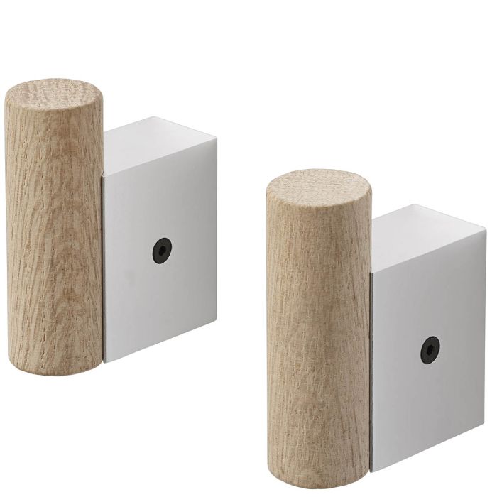 Attach zestaw 2 wieszaków naturalny dąb- aluminium Muuto ilumia