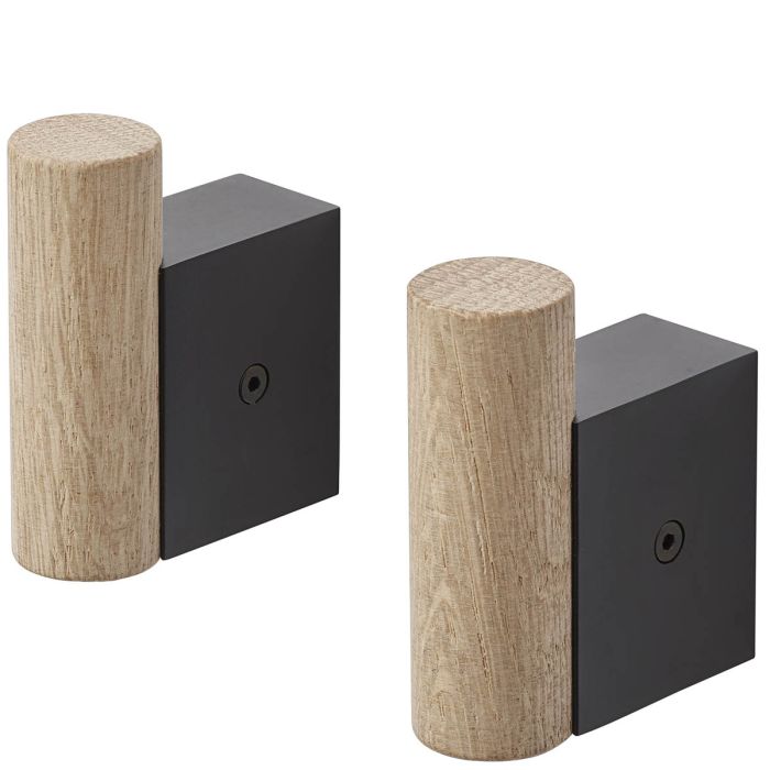 Attach zestaw 2 wieszaków naturalny dąb-czarny Muuto-ilumia