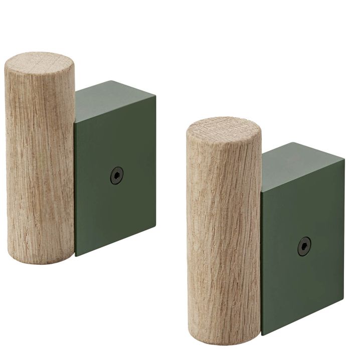 Attach-coat-hooks-dark-green-oak-2-set-Muuto-ilumia