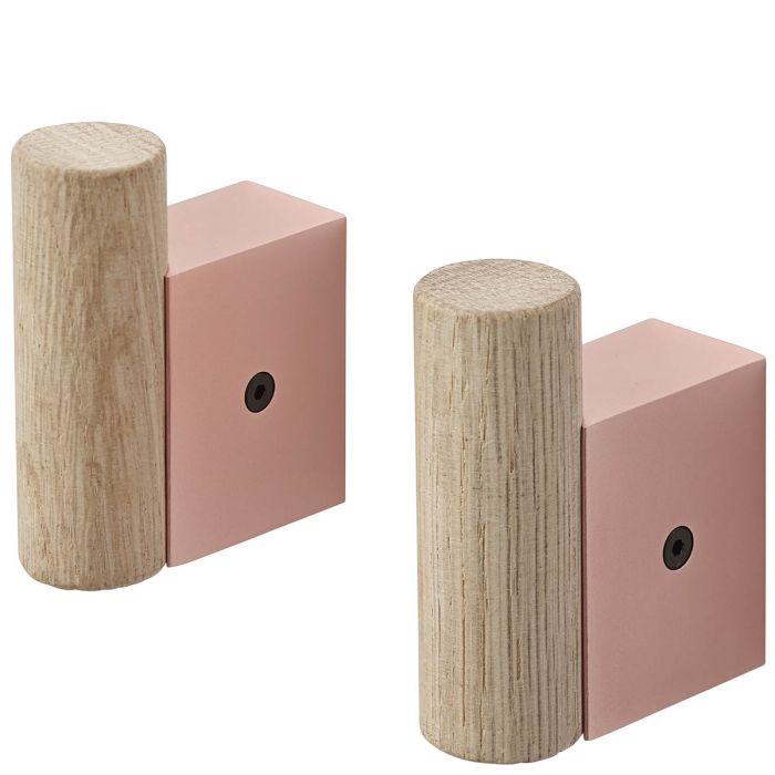 Attach zestaw 2 wieszaków- naturalny dąb różowy-Muuto-ilumia